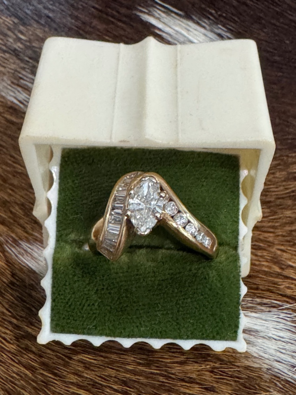 Engagement Ring, Diamond, 14KT, size 6 1/2